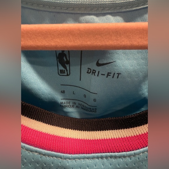 Nike NBA Dwyane Wade Miami Heat ViceWave City Edition  Jersey Sz L White Blue - Picture 5 of 9